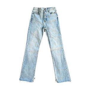 Zara 2 Light Wash High Rise Straght Fray